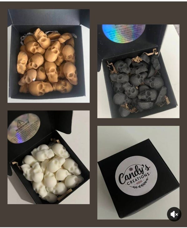‘Lost My Head’ x30 Mini Skull Soy Wax Melts / Scoopies