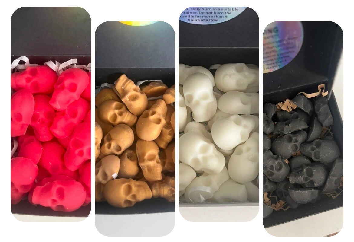 ‘Lost My Head’ x30 Mini Skull Golden Soy Wax Melts / Scoopies