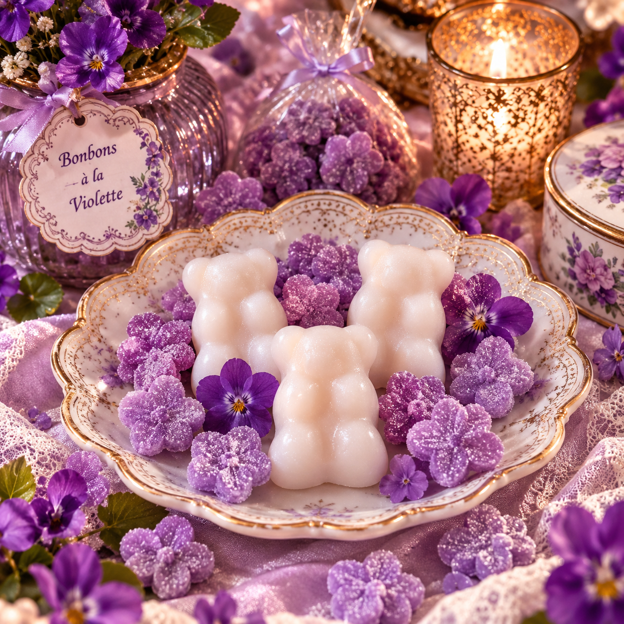 Fondant Nounours   Bonbon à la violette