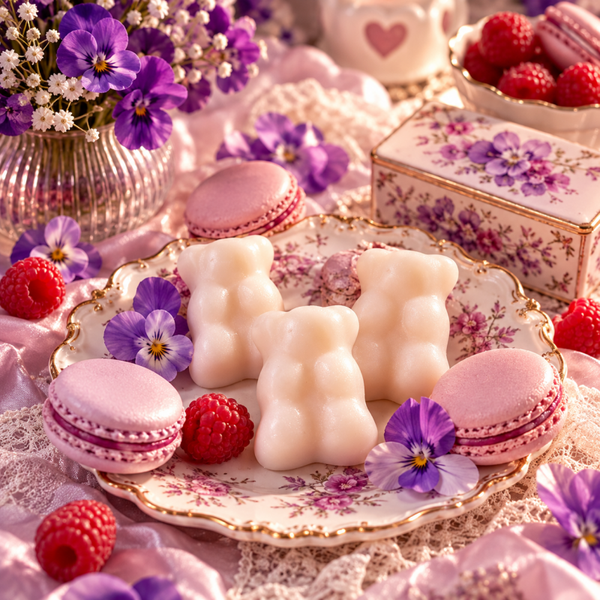 Fondant Nounours   Macaron Framboise et Violette