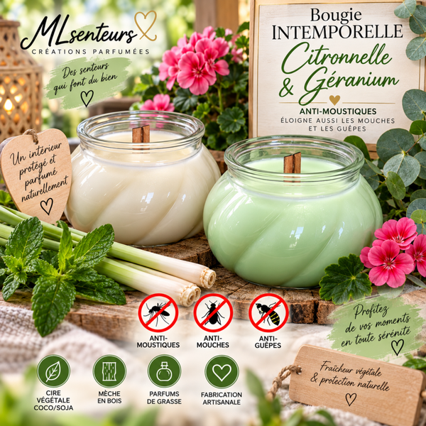 Intemporelle  Citronnelle & Géranium 🚫🦟 🚫🪰 🚫🐝