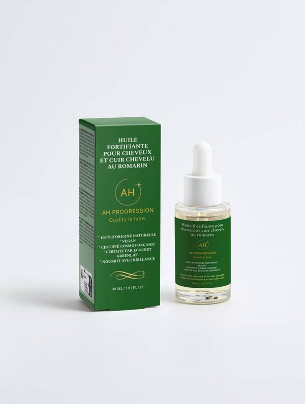 Huile de Romarin Fortifiante – Pousse & Anti-Chute – Naturelle, Vegan, Bio