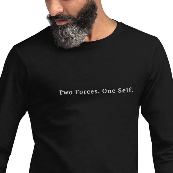 T-shirt à Manches Longues avec mindset brodé "ANIMA/ANIMUS" pour audacieux/audacieuse élégant(e)