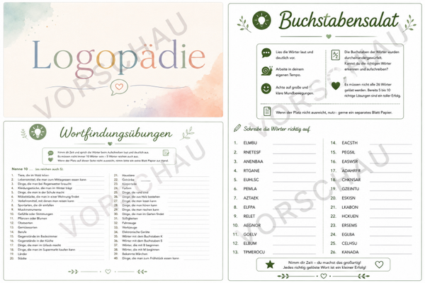 Übungsmappe - Logopädie -