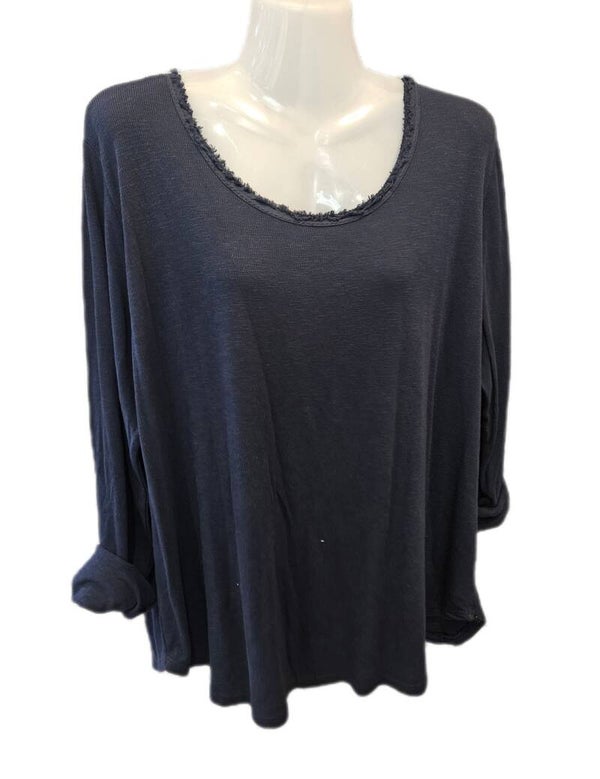 386-SH  Shirt rafels langs hals