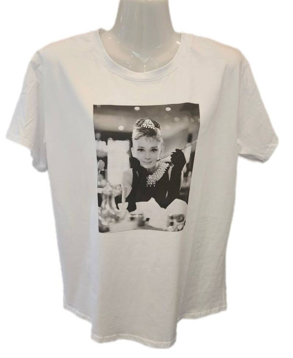 396-SH  Shirt opdruk Audrey Hepburn