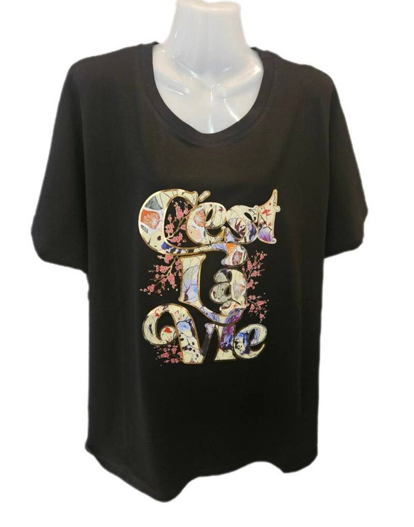401-SHGR  Shirt opdruk Cest la vie