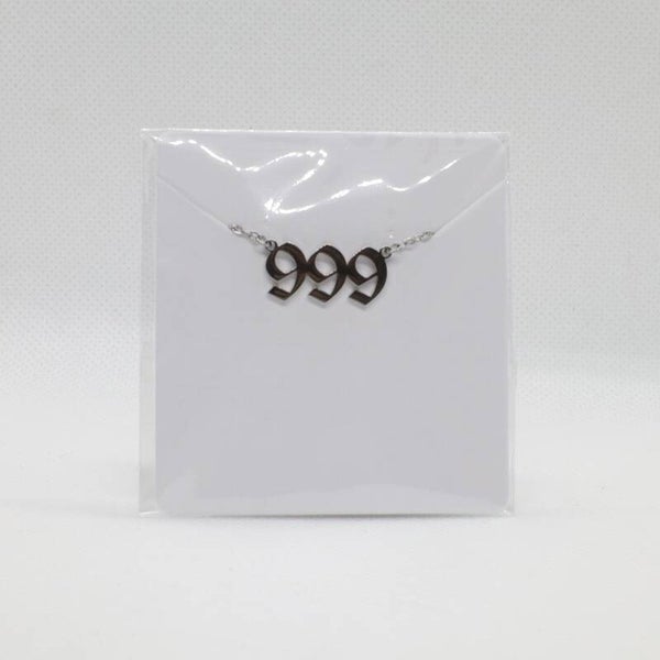Angel number necklace 999 silver