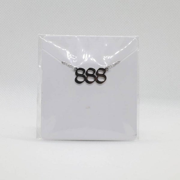 Angel number necklace 888 silver