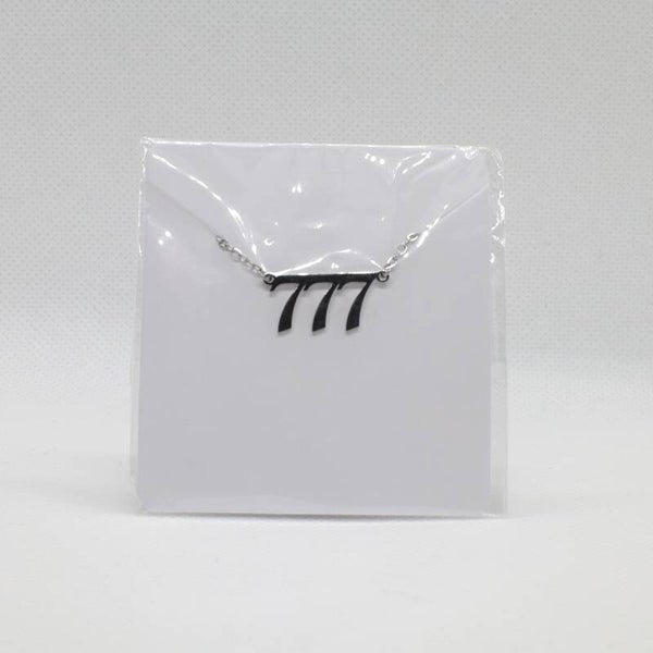 Angel number necklace 777 silver