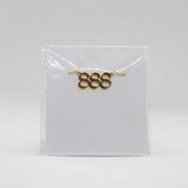 Angel number necklace 888 gold