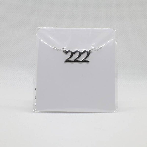 Angel number necklace 222 silver