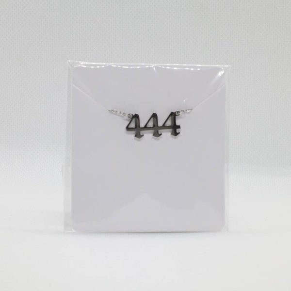 Angel number necklace 444 silver
