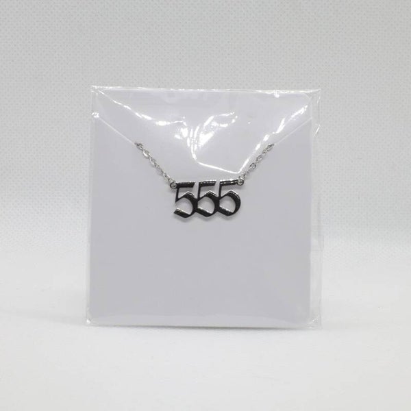 Angel number necklace 555 silver