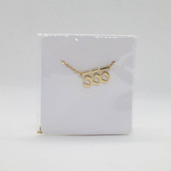 Angel number necklace 555 gold