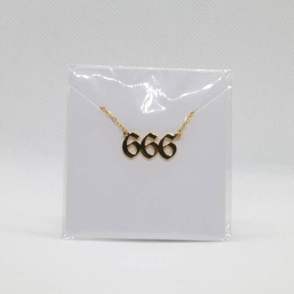 Angel number necklace 666 gold