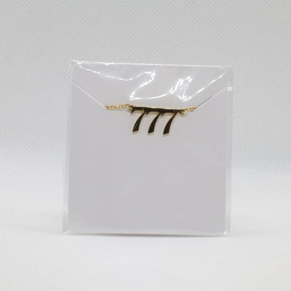 Angel number necklace 777 gold
