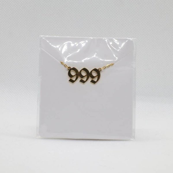 Angel number necklace 999 gold