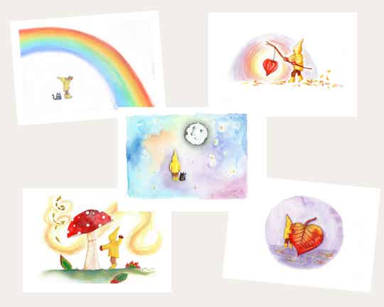 Darshi set 5 kaarten 'Herfst'