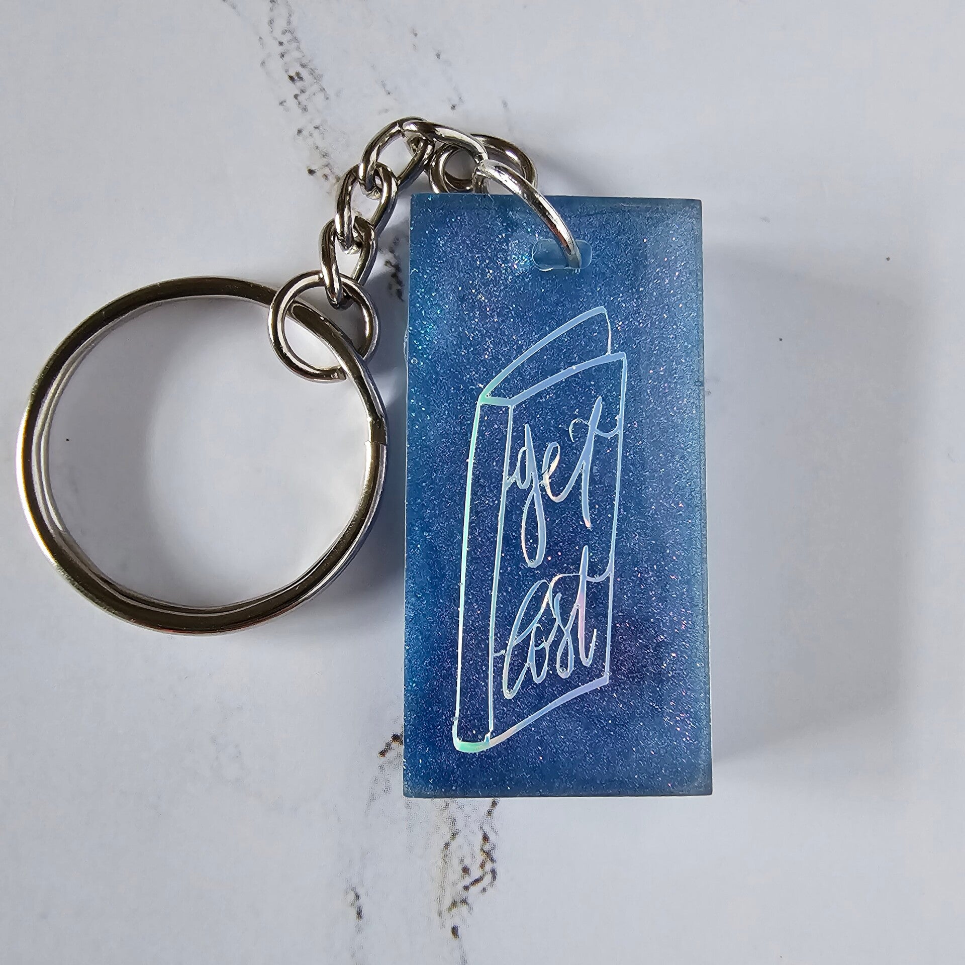 "Get Lost" Book Resin Keychain