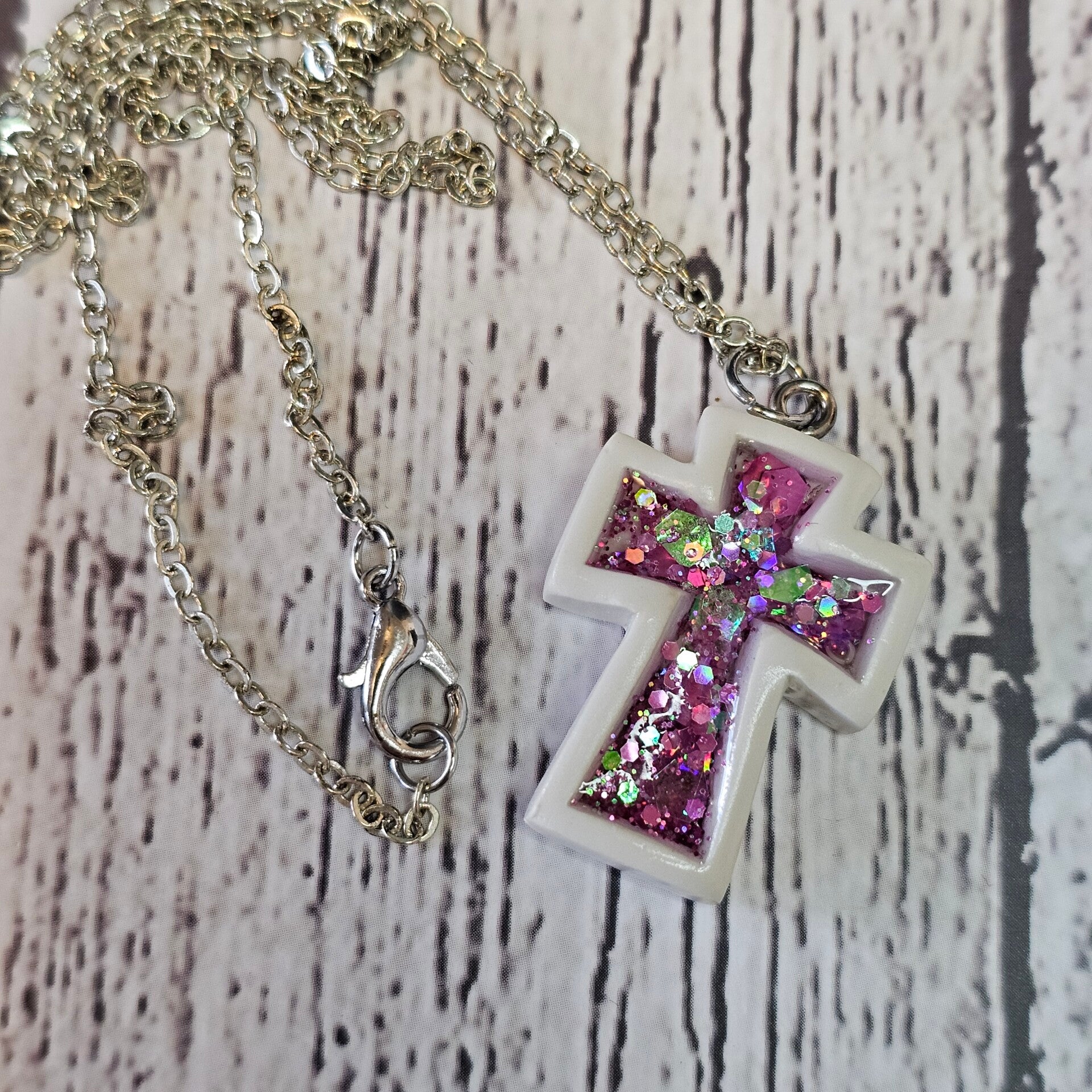 Glitter Cross Pendant Necklace