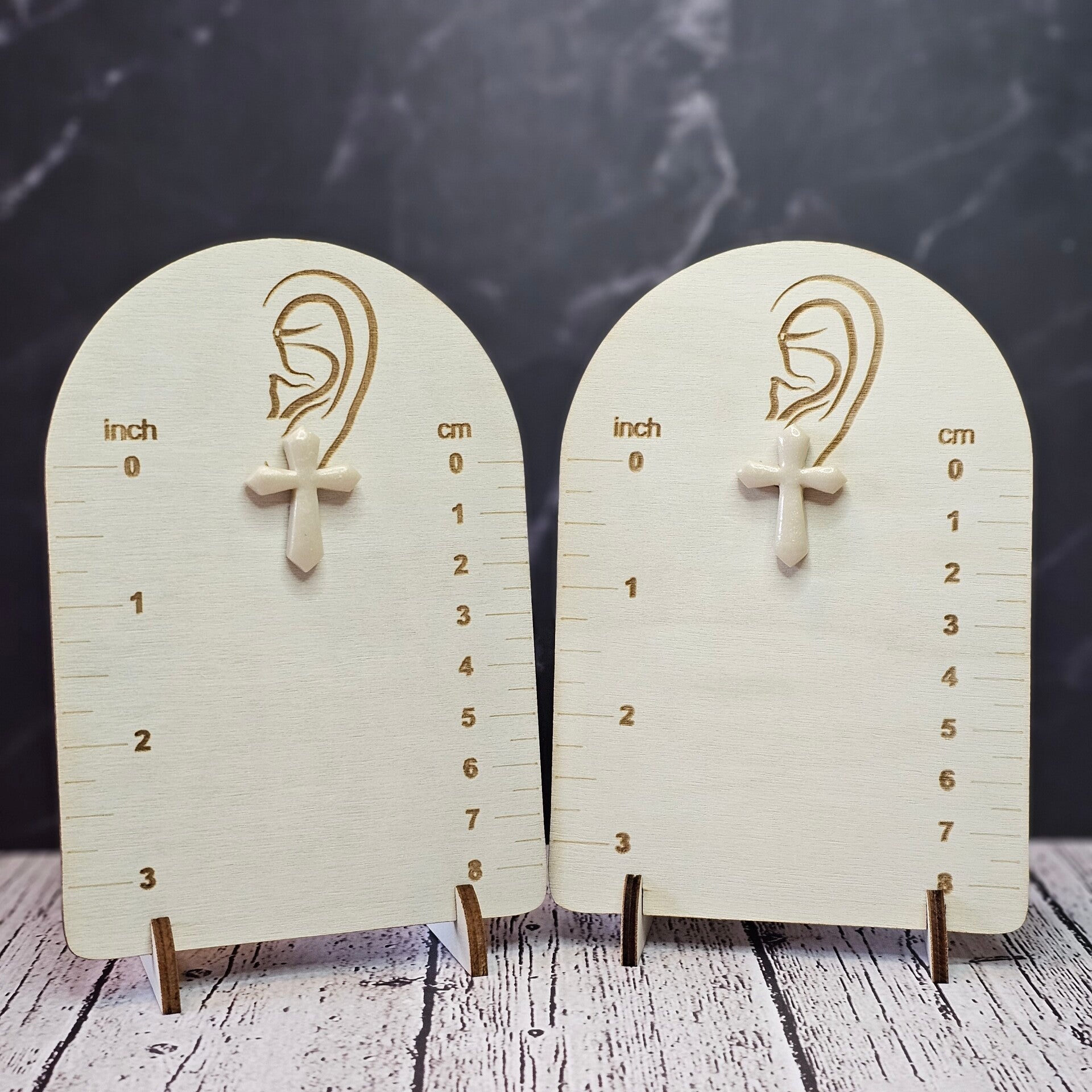 Handcrafted Shimmer Cross Stud Earrings