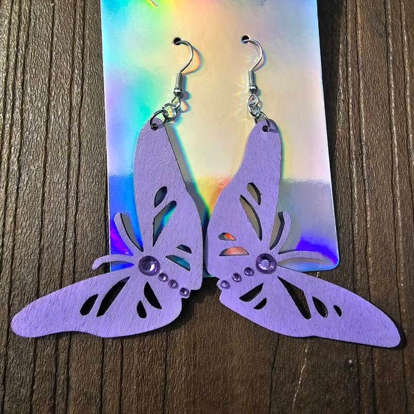 Lavender Butterfly Earrings