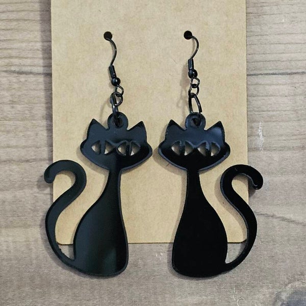 Black Cat Earrings