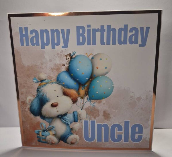 Happy Birthday Uncle 8x8 Card - Personalised