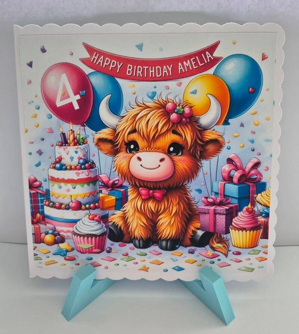 Personalised 4th Birthday Card