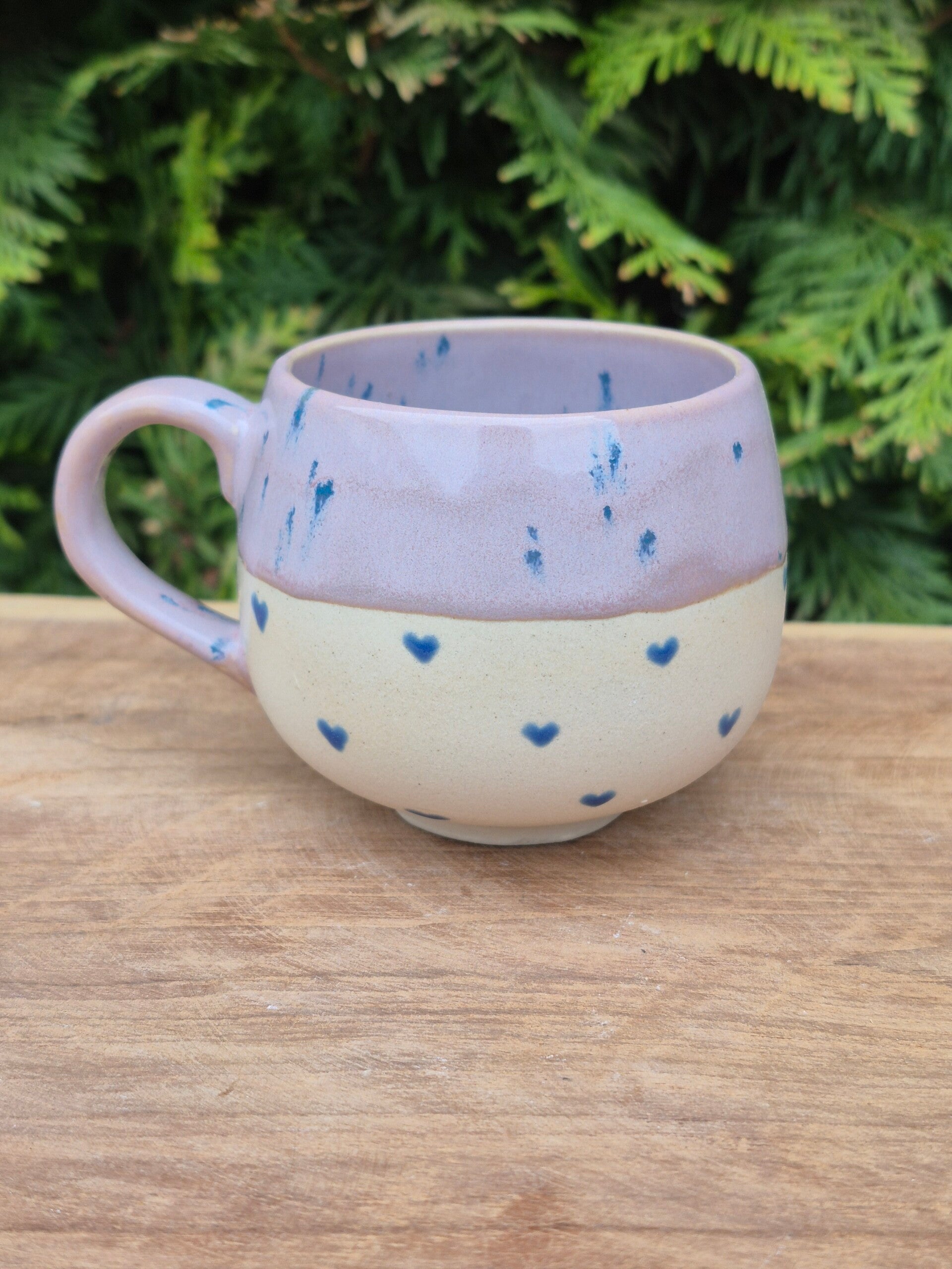 Hartjes koffiemokje paars/blauw