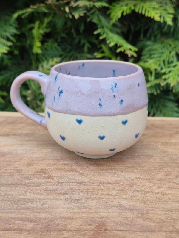 Hartjes koffiemokje paars/blauw