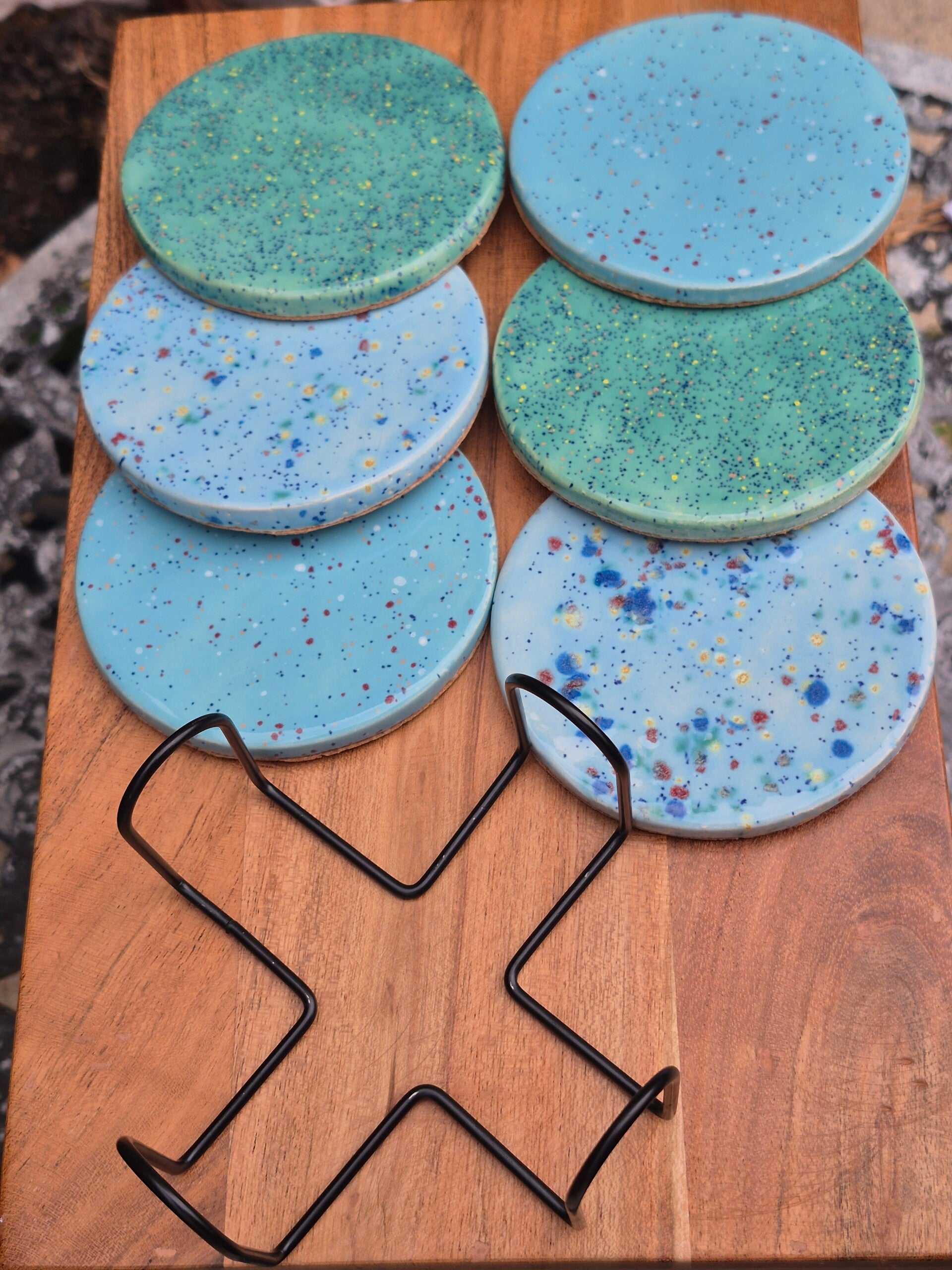 Set van 6 onderzetters multi color #10