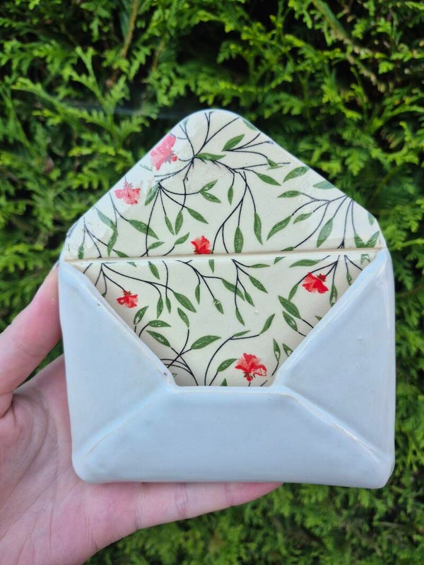 Envelop bloemen rood