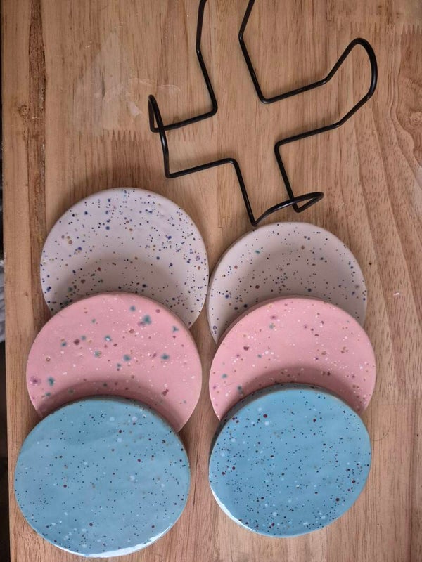 Set van 6 onderzetters multi color #10