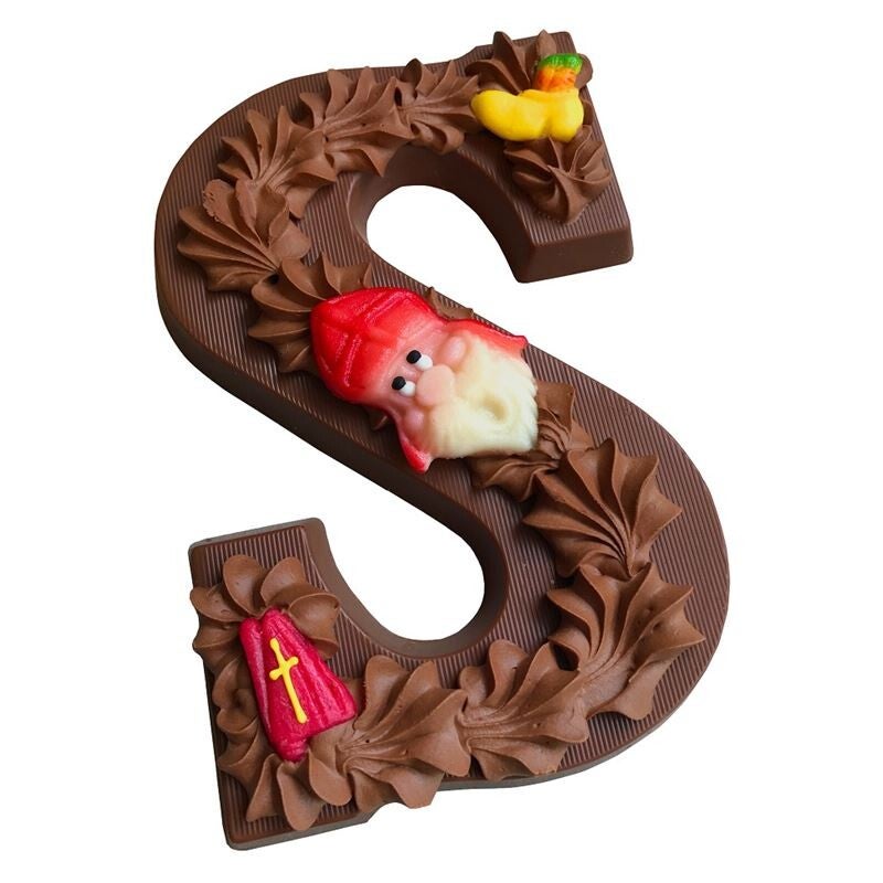 Opgespoten chocoladeletter puur