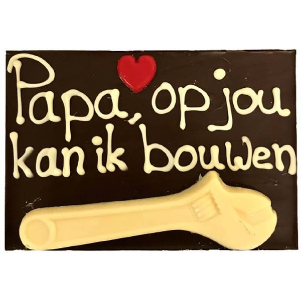 Tablet " papa op jou kan ik bouwen "
