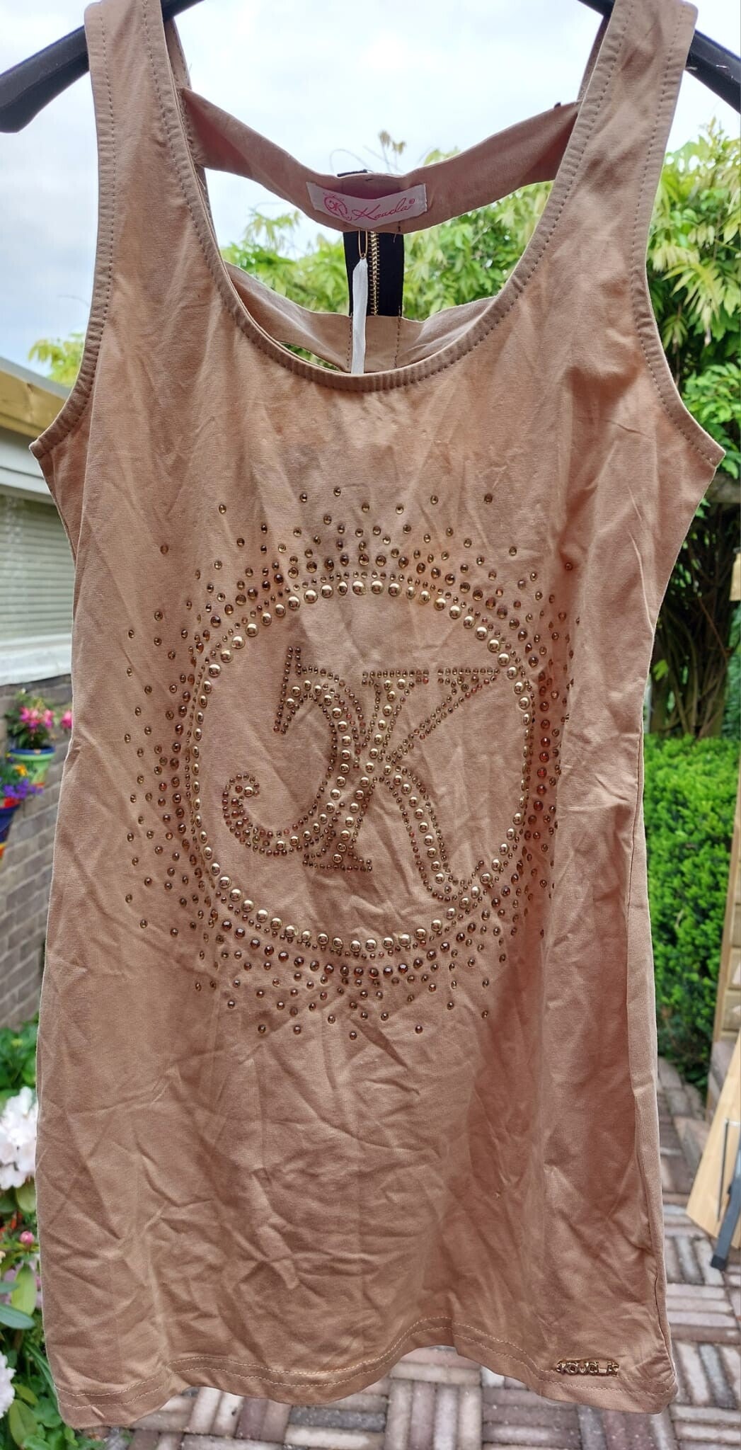 Mouwloos Shirt met Strass-steentjes