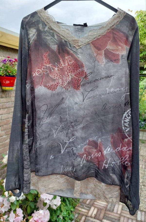 Shirt Bedrukt met Lange Mouwen