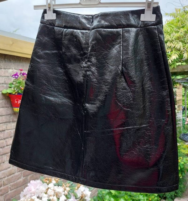 Kort Lederlook Rokje
