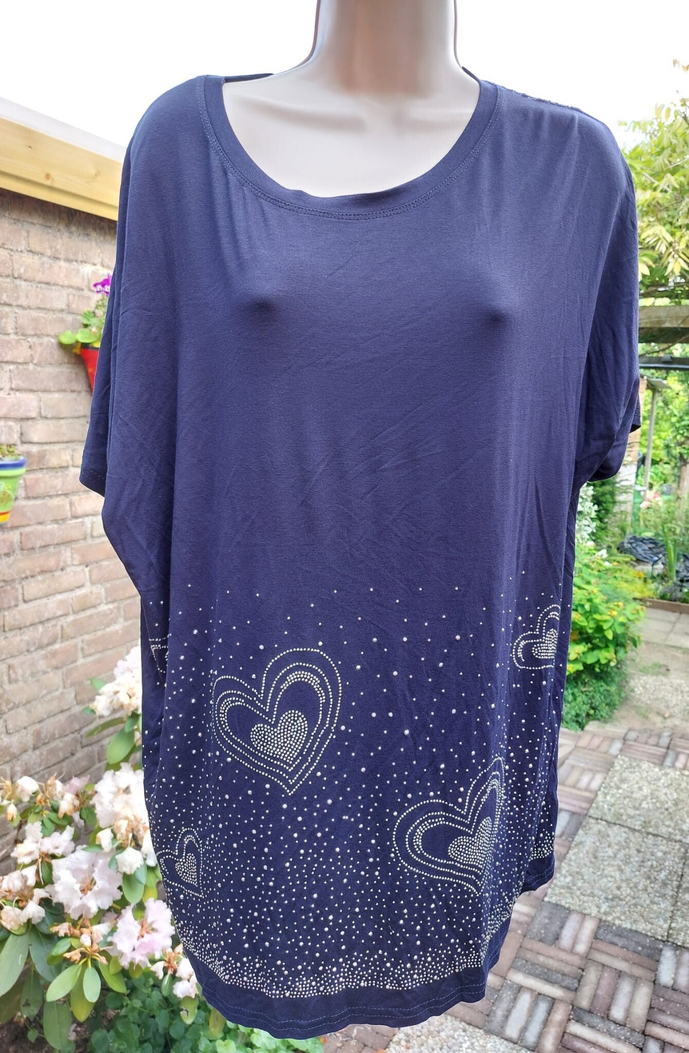 Shirt met Kant en Strass-steentjes