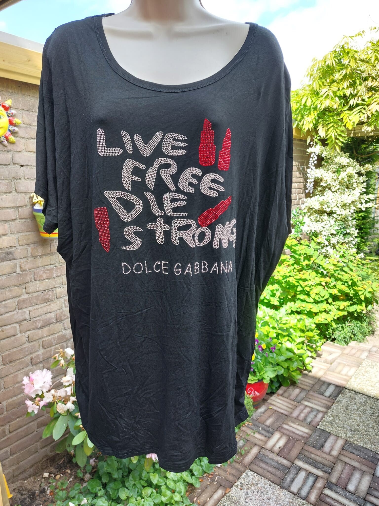 Shirt met Kant en Strass-steentjes