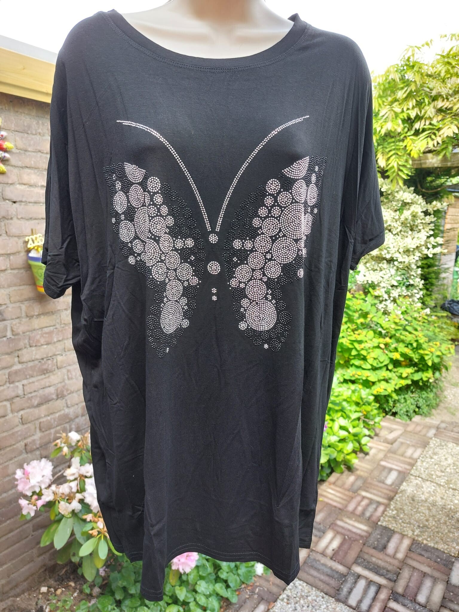 Shirt met Kant en Strass-steentjes
