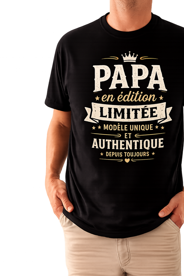 Tee-shirt Homme “Papa en édition limitée” – Spécial Fête des Pères