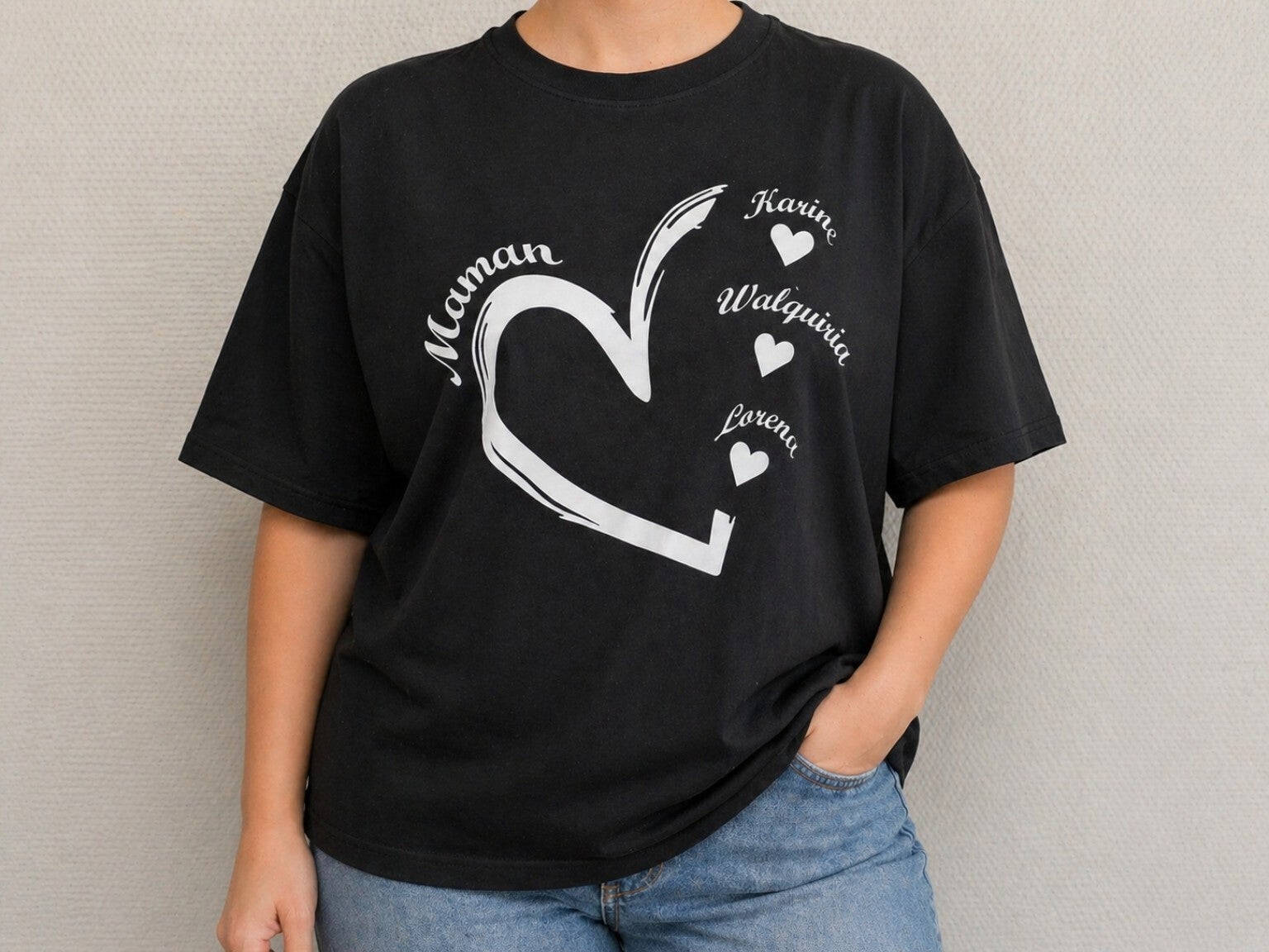 Tee-shirt “Cœur Maman” personnalisé ❤️