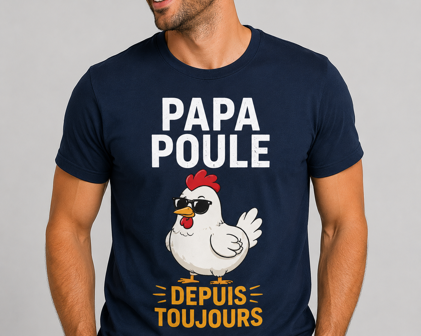 Tee-shirt humouristique “Papa Poule” 🐔😎