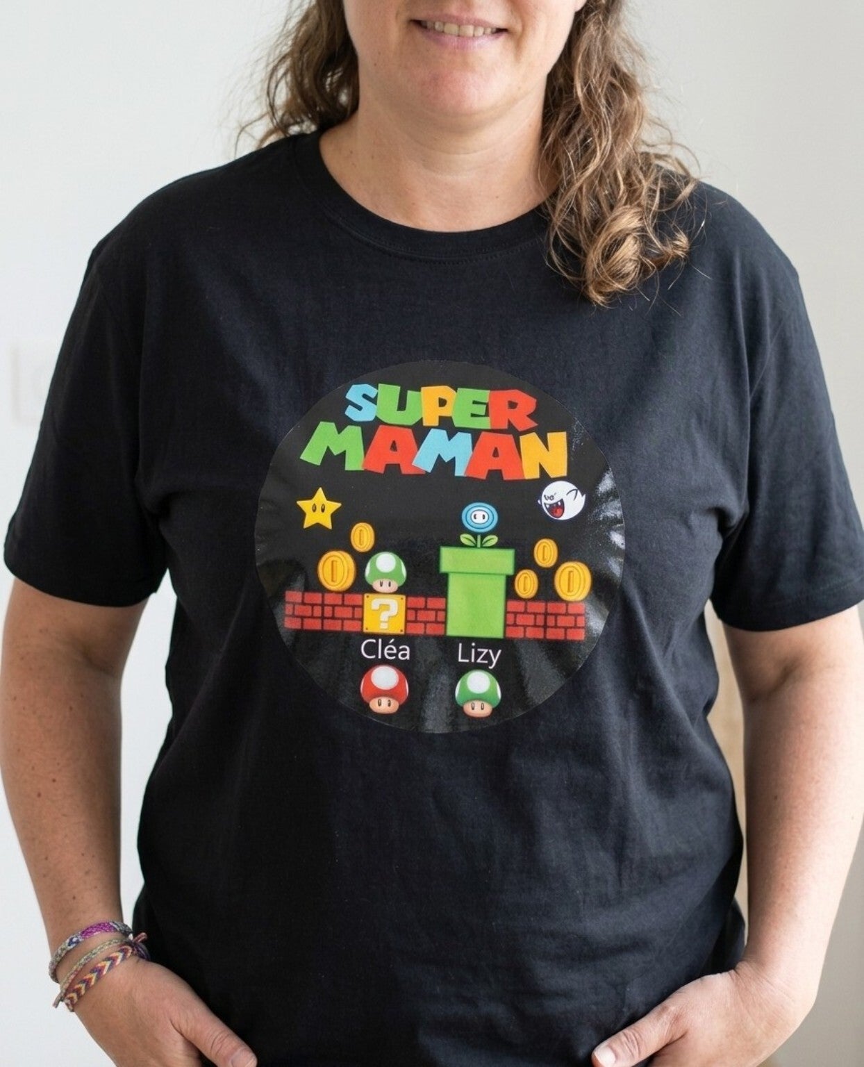 🎮Tee shirt "Super maman" personnalisé❤️