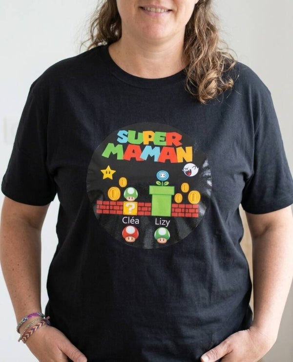 🎮Tee shirt "Super maman" personnalisé❤️