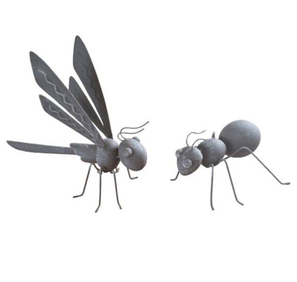 J design Decoratieve beelden insecten ,grijs ,L30xB12xH23,5cm