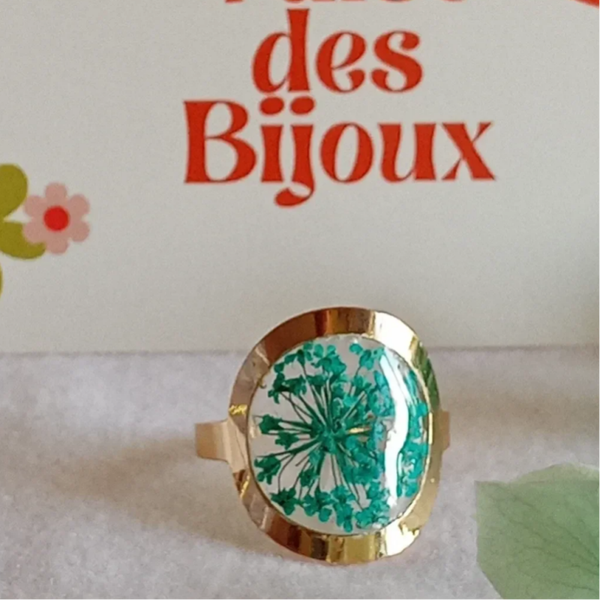 Bague "Floraison bleue"